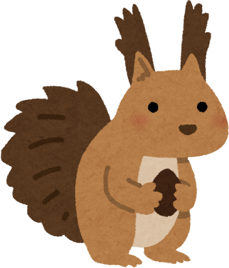 Illustration of Hokkaido Squirrel with Long Ear Tufts